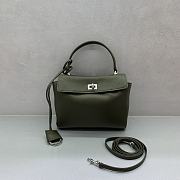 Balenciaga Rodeo Mini Handbag in Smooth Calfskin Khaki Silver Hardware - 23x10x18cm - 1