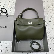 Balenciaga Rodeo Mini Handbag in Smooth Calfskin Khaki Silver Hardware - 23x10x18cm - 6