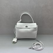 Balenciaga Rodeo Mini Handbag in Smooth Calfskin White Silver Hardware - 23x10x18cm - 1