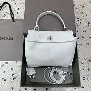 Balenciaga Rodeo Mini Handbag in Smooth Calfskin White Silver Hardware - 23x10x18cm - 4