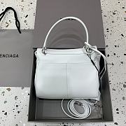 Balenciaga Rodeo Mini Handbag in Smooth Calfskin White Silver Hardware - 23x10x18cm - 5