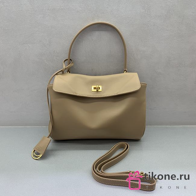 Balenciaga Rodeo Small Handbag in Smooth Calfskin Beige Gold Hardware -  29x20x10cm - 1