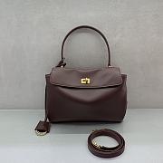 Balenciaga Rodeo Small Handbag in Smooth Calfskin Burgundy Gold Hardware - 29x20x10cm - 1