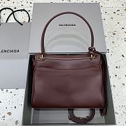 Balenciaga Rodeo Small Handbag in Smooth Calfskin Burgundy Gold Hardware - 29x20x10cm - 6