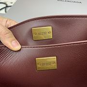 Balenciaga Rodeo Small Handbag in Smooth Calfskin Burgundy Gold Hardware - 29x20x10cm - 2