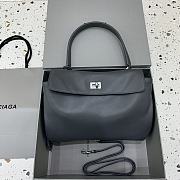 Balenciaga Rodeo Small Handbag in Smooth Calfskin Gray Silver Hardware - 29x20x10cm - 5