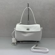 Balenciaga Rodeo Small Handbag in Smooth Calfskin White Silver Hardware - 29x20x10cm - 1