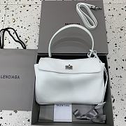 Balenciaga Rodeo Small Handbag in Smooth Calfskin White Silver Hardware - 29x20x10cm - 3