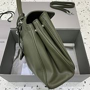 Balenciaga Rodeo Medium Handbag in Smooth Calfskin Khaki Silver Hardware - 35x23x11cm - 6