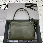 Balenciaga Rodeo Medium Handbag in Smooth Calfskin Khaki Silver Hardware - 35x23x11cm - 5