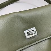 Balenciaga Rodeo Medium Handbag in Smooth Calfskin Khaki Silver Hardware - 35x23x11cm - 2