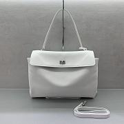 Balenciaga Rodeo Medium Handbag in Smooth Calfskin White Silver Hardware - 35x23x11cm - 1