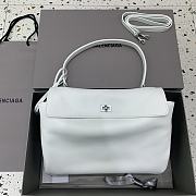 Balenciaga Rodeo Medium Handbag in Smooth Calfskin White Silver Hardware - 35x23x11cm - 2