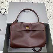 Balenciaga Rodeo Medium Handbag in Smooth Calfskin Burgundy Gold Hardware - 35x23x11cm - 6