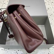 Balenciaga Rodeo Medium Handbag in Smooth Calfskin Burgundy Gold Hardware - 35x23x11cm - 4