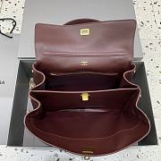 Balenciaga Rodeo Medium Handbag in Smooth Calfskin Burgundy Gold Hardware - 35x23x11cm - 5