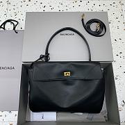 Balenciaga Rodeo Medium Handbag in Smooth Calfskin Black Gold Hardware - 35x23x11cm - 2