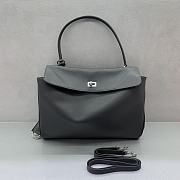 Balenciaga Rodeo Medium Handbag in Smooth Calfskin Gray Silver Hardware - 35x23x11cm - 1