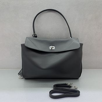 Balenciaga Rodeo Medium Handbag in Smooth Calfskin Gray Silver Hardware - 35x23x11cm