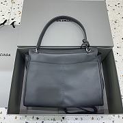 Balenciaga Rodeo Medium Handbag in Smooth Calfskin Gray Silver Hardware - 35x23x11cm - 5