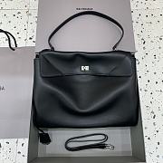 Balenciaga Rodeo Large Handbag in Smooth Calfskin Black Silver Hardware - 40x30x13cm - 3