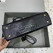 Balenciaga Rodeo Large Handbag in Crocodile Embossed Black Gold Hardware - 40x30x13cm - 4