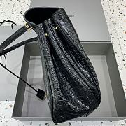 Balenciaga Rodeo Large Handbag in Crocodile Embossed Black Gold Hardware - 40x30x13cm - 6