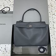 Balenciaga Rodeo Large Handbag in Smooth Calfskin Gray Silver Hardware - 40x30x13cm - 3