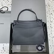 Balenciaga Rodeo Large Handbag in Smooth Calfskin Gray Silver Hardware - 40x30x13cm - 4