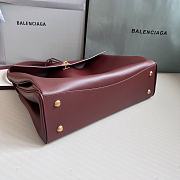 Balenciaga Rodeo Large Handbag in Smooth Calfskin Burgundy Gold Hardware - 40x30x13cm - 6