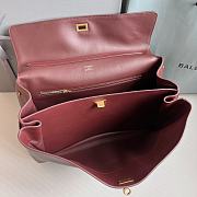 Balenciaga Rodeo Large Handbag in Smooth Calfskin Burgundy Gold Hardware - 40x30x13cm - 2