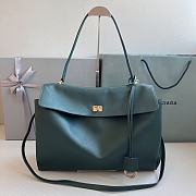 Balenciaga Rodeo Large Handbag in Smooth Calfskin Pine Green Gold Hardware - 40x30x13cm - 1