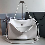 Balenciaga Rodeo Large Handbag in Smooth Calfskin White Silver Hardware - 40x30x13cm - 5