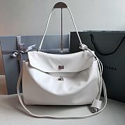 Balenciaga Rodeo Large Handbag in Smooth Calfskin White Silver Hardware - 40x30x13cm - 2