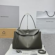 Balenciaga Rodeo Large Handbag in Smooth Calfskin Khaki Silver Hardware - 40x30x13cm - 1