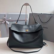 Balenciaga Rodeo Large Handbag in Smooth Calfskin Black Gold Hardware - 40x30x13cm - 1