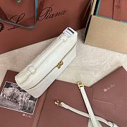 Polo Piana Extra Pocket L19 Ostrich Leather White - 11x19x7cm - 4