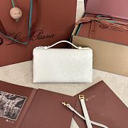 Polo Piana Extra Pocket L19 Ostrich Leather White - 11x19x7cm - 3