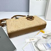 Medium Dior Lady D-Joy Bag Beige Graphic Cannage Raffia - 26x13.5x5cm - 6