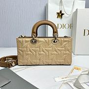 Medium Dior Lady D-Joy Bag Beige Graphic Cannage Raffia - 26x13.5x5cm - 5