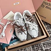 New Balance X Miumiu 530 SL Metallic Leather And Mesh Sneakers - 1