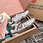 New Balance X Miumiu 530 SL Metallic Leather And Mesh Sneakers - 6