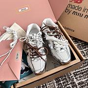 New Balance X Miumiu 530 SL Metallic Leather And Mesh Sneakers - 4