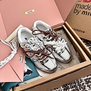 New Balance X Miumiu 530 SL Metallic Leather And Mesh Sneakers - 5