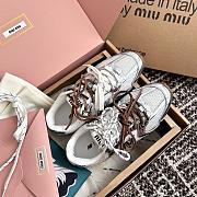 New Balance X Miumiu 530 SL Metallic Leather And Mesh Sneakers - 3