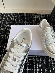 Dior Star Platform Sneaker Silver Tone Crinkled-Effect Lambskin and White Calfskin - 5