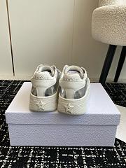 Dior Star Platform Sneaker Silver Tone Crinkled-Effect Lambskin and White Calfskin - 3