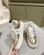 Dior Star Platform Sneaker Gold Tone Crinkled Effect Lambskin and White Calfskin - 2