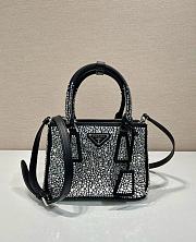 Prada Galleria Satin Mini Bag With Crystals Metal - 20x14.5x9.5cm - 1