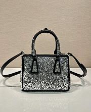 Prada Galleria Satin Mini Bag With Crystals Metal - 20x14.5x9.5cm - 6